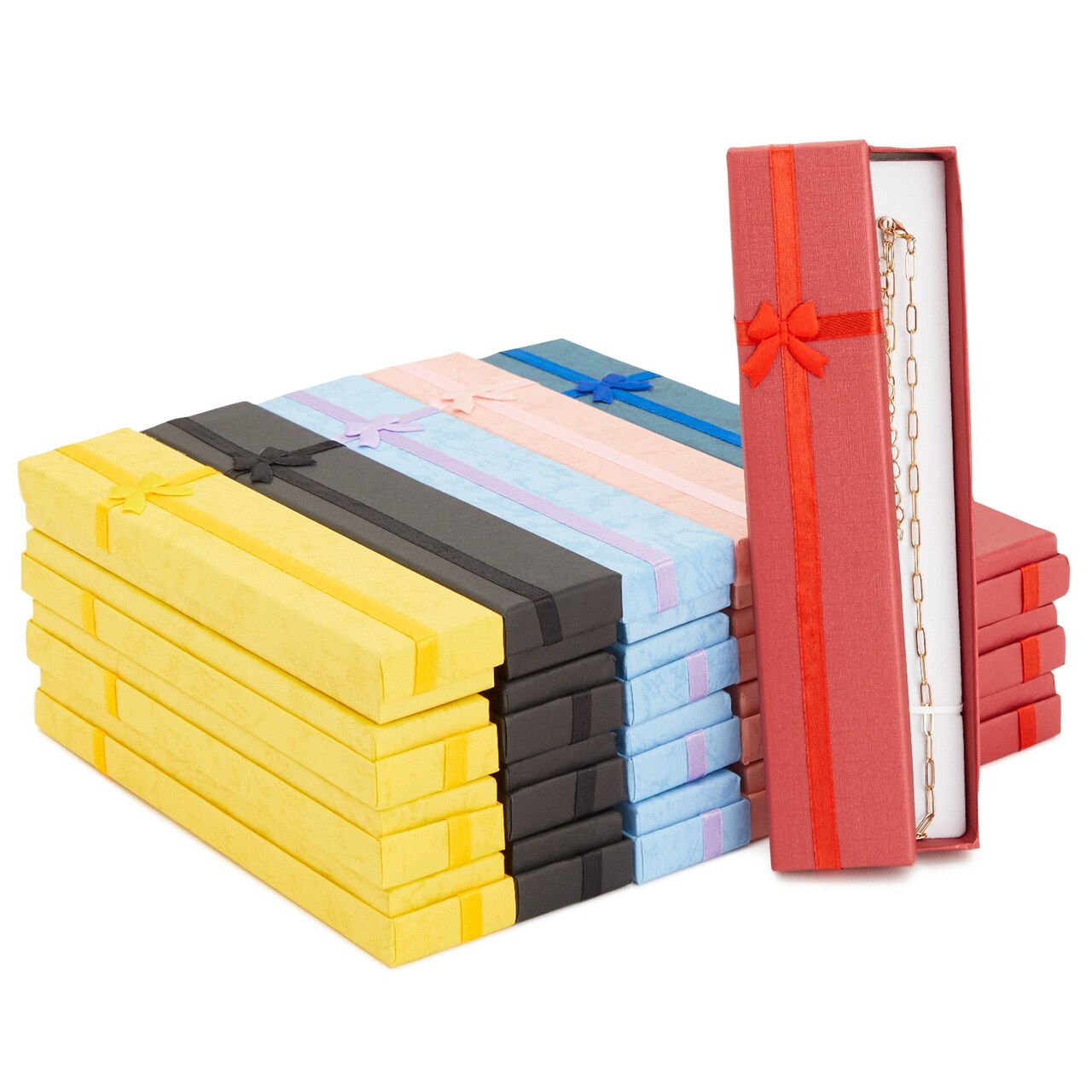 24 Pack Empty Jewelry Gift Boxes for Necklaces Bracelets Press